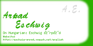 arpad eschwig business card